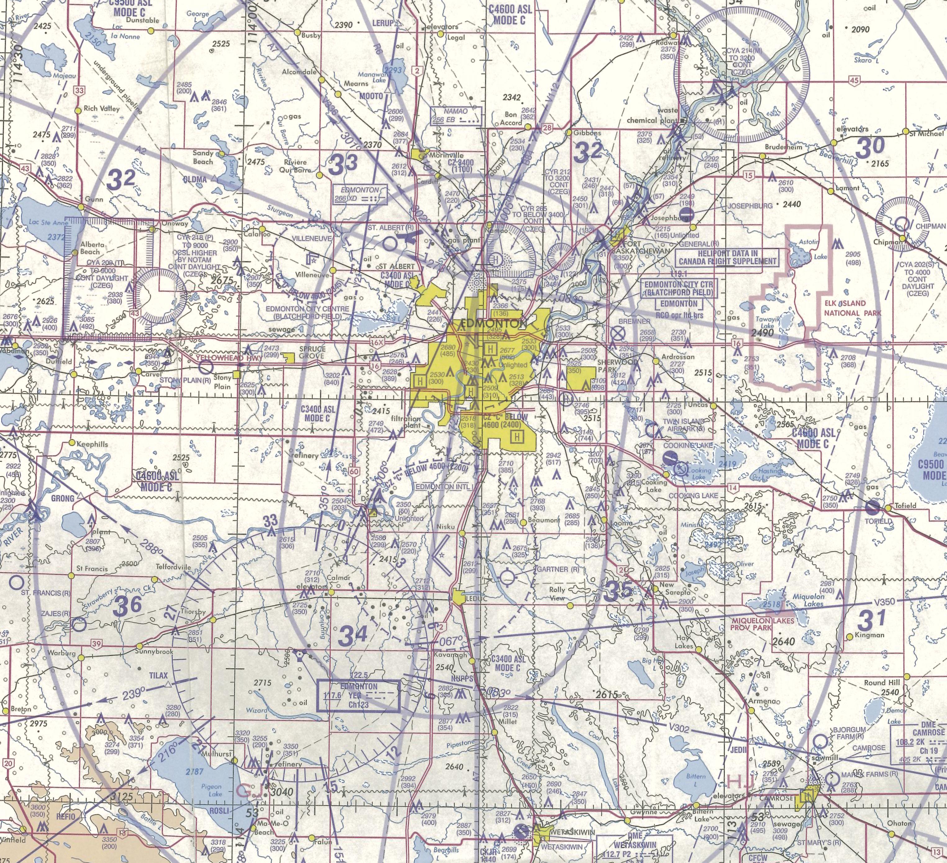 Map Room, Edmonton Area, Langley Flying School.